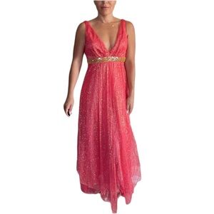 Jovani Evening Gown Hot Pink/Gold